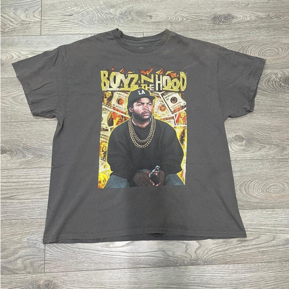 Boyz N The Hood Ice Cube‎ Graphic T-Shirt Gray XL Rap Tee Movie Merchandise